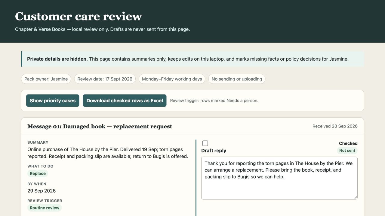 Customer Care Review: Initial review